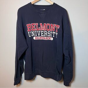 Belmont University Bruins GRANDPARENT Crewneck Size XL Navy Blue Sweatshirt NCAA